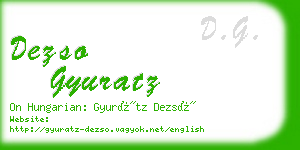 dezso gyuratz business card